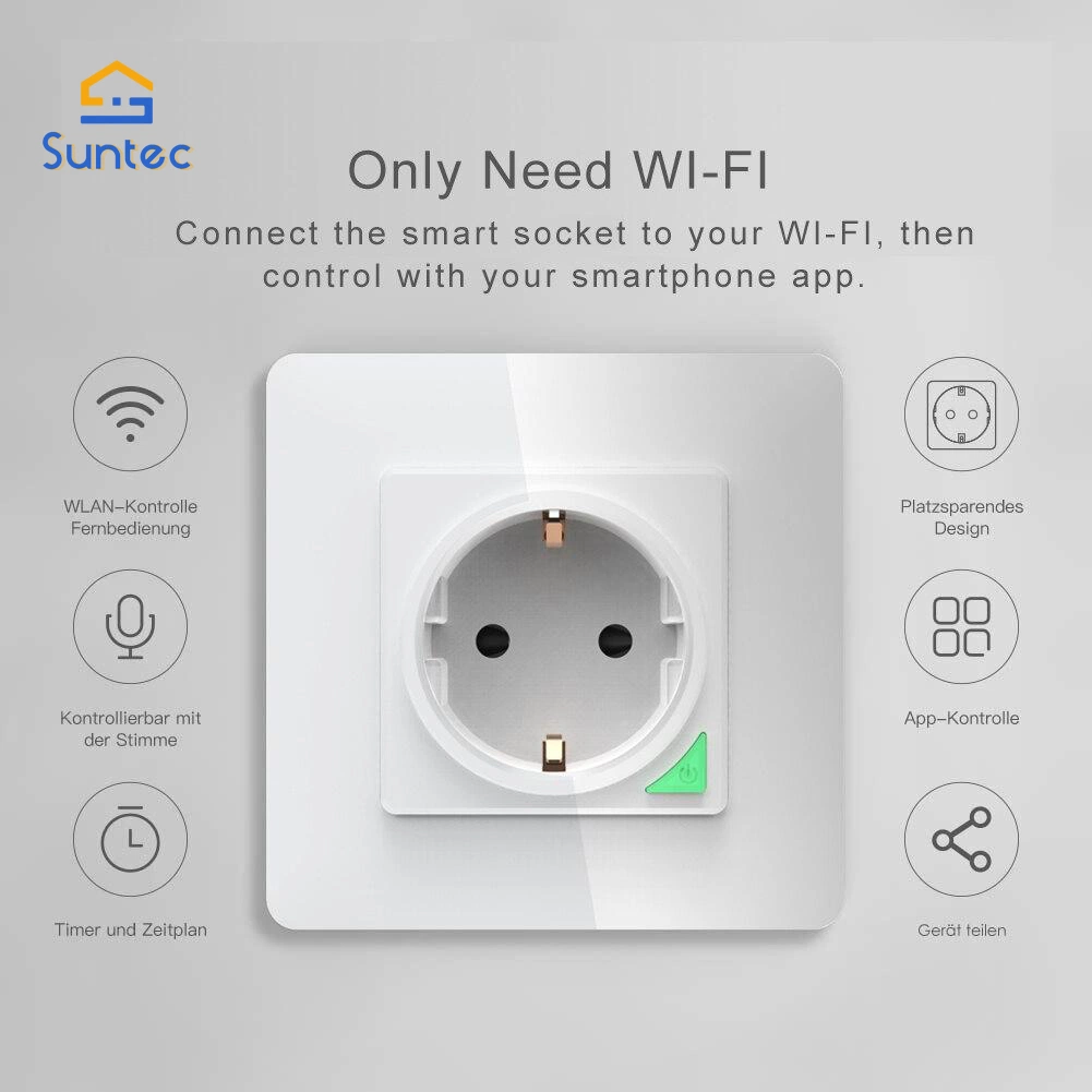 WiFi/Zigbee Smart Socket Removable Detachable From Wall Plate White Black Socket