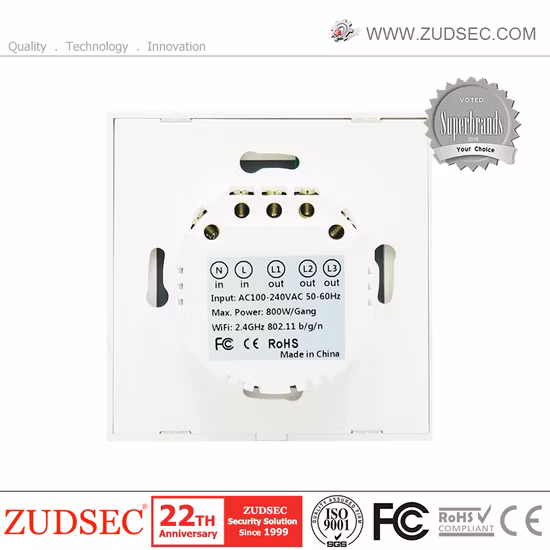 Us/EU/UK/Vn Wall Touch 1/2/3 panneau de verre Smart WiFi interrupteur d'éclairage